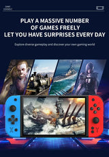 C G90 Portable Handheld 7 Video Game Console montrant un écran avec des jeux divers et manettes colorées.